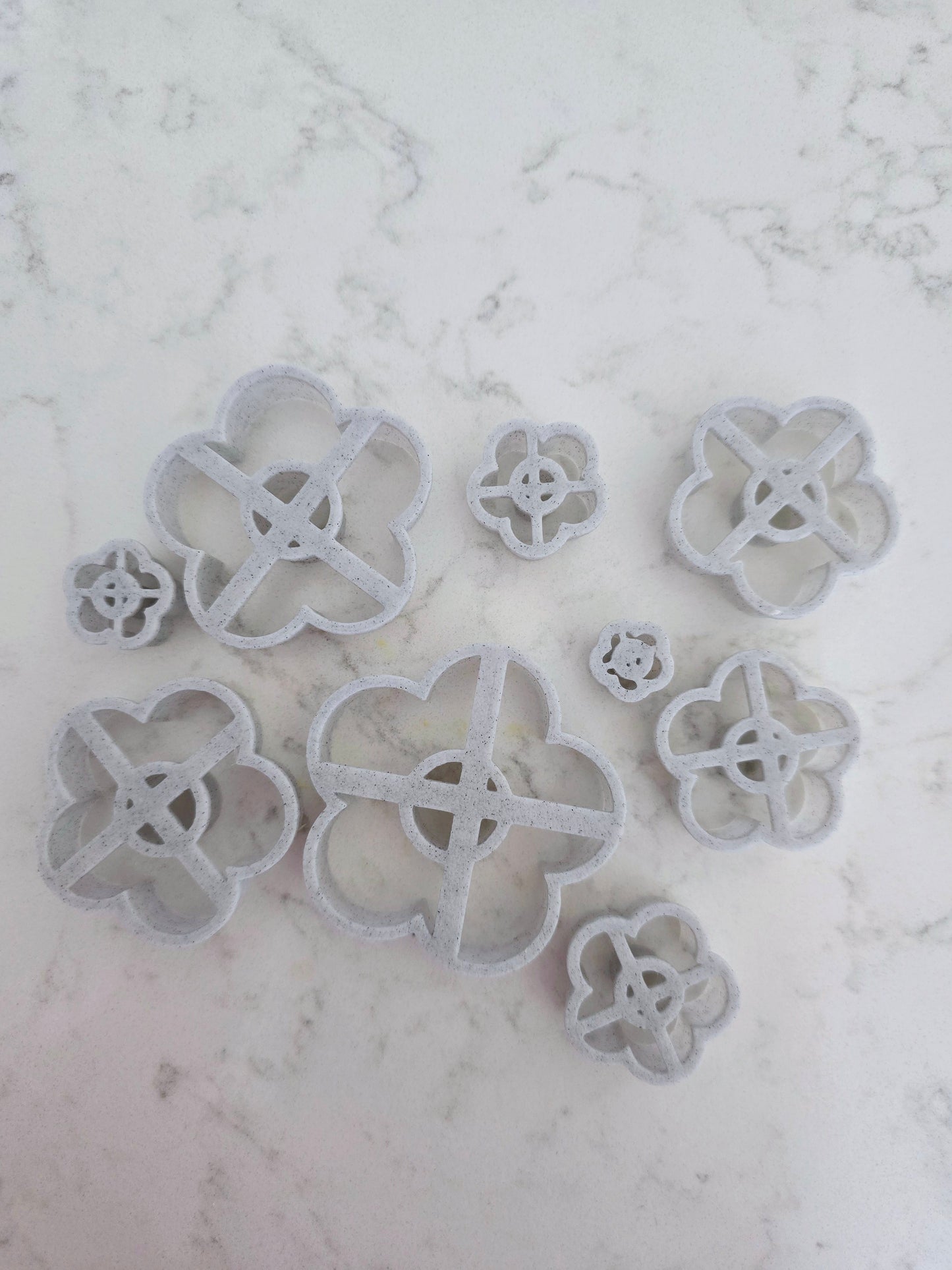 Flower Polymer Clay 3D Printed Cutters - set of 9 - Clearance