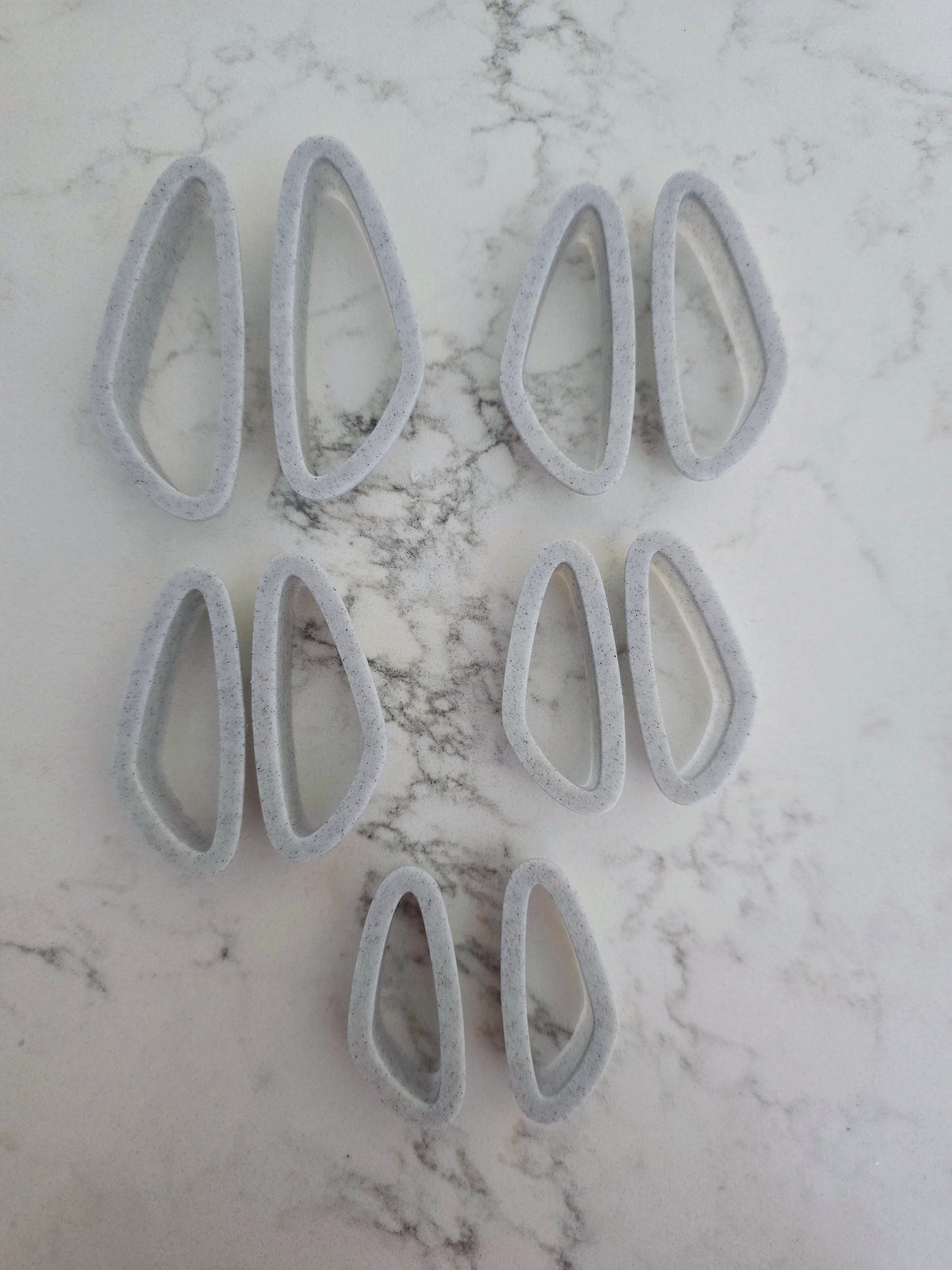 Angle Drop Polymer Clay 3D Printed Cutters - set of 5 pairs - 10 cutters - Discounted