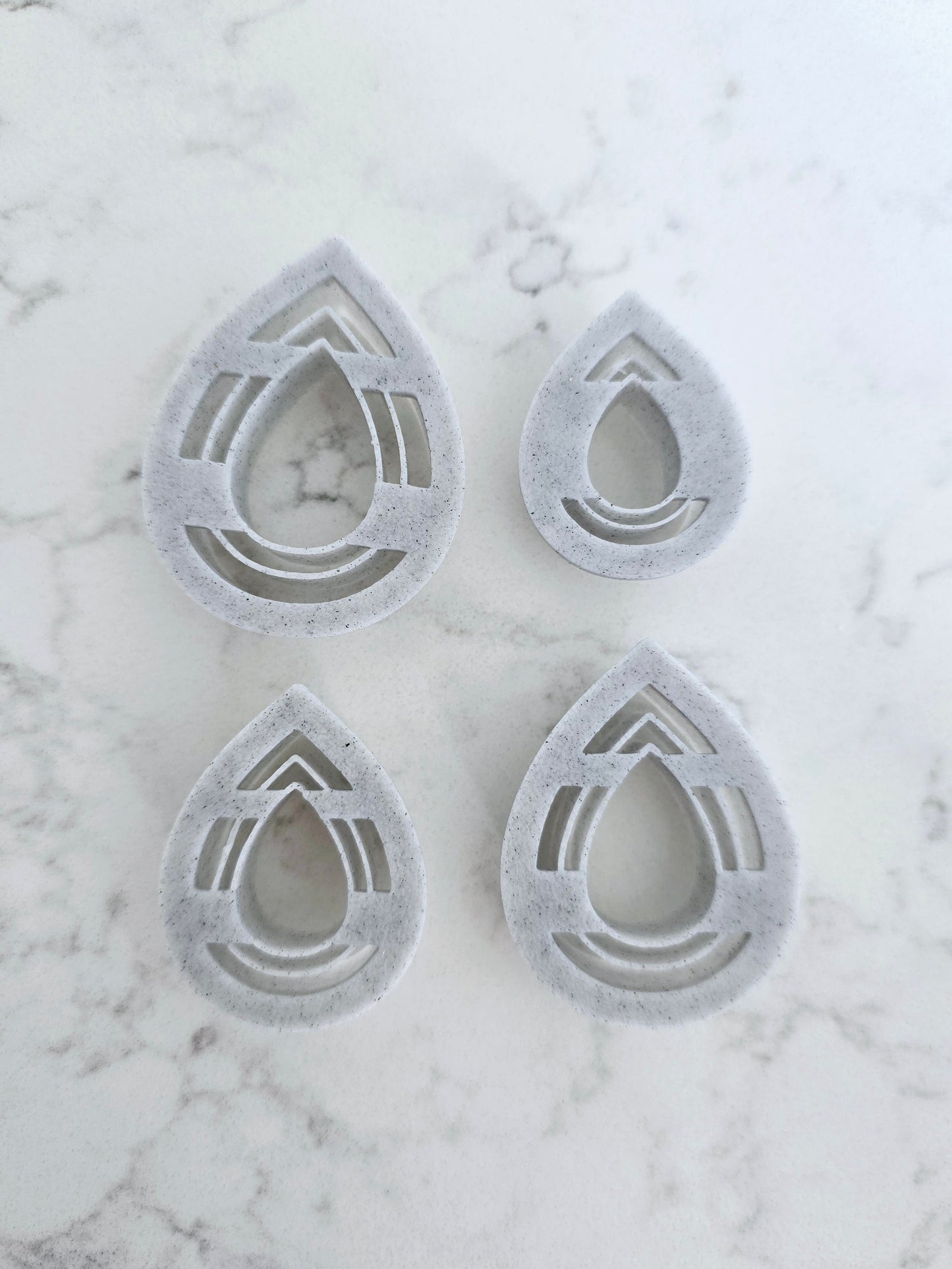 Teardrop Polymer Clay 3D Printed Cutters - set of 4 - Clearance