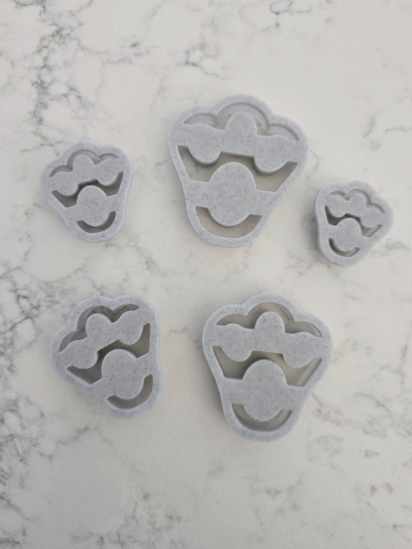 Easter Bunny Feet Polymer Clay 3D Printed Cutters - set of 5 - Discounted