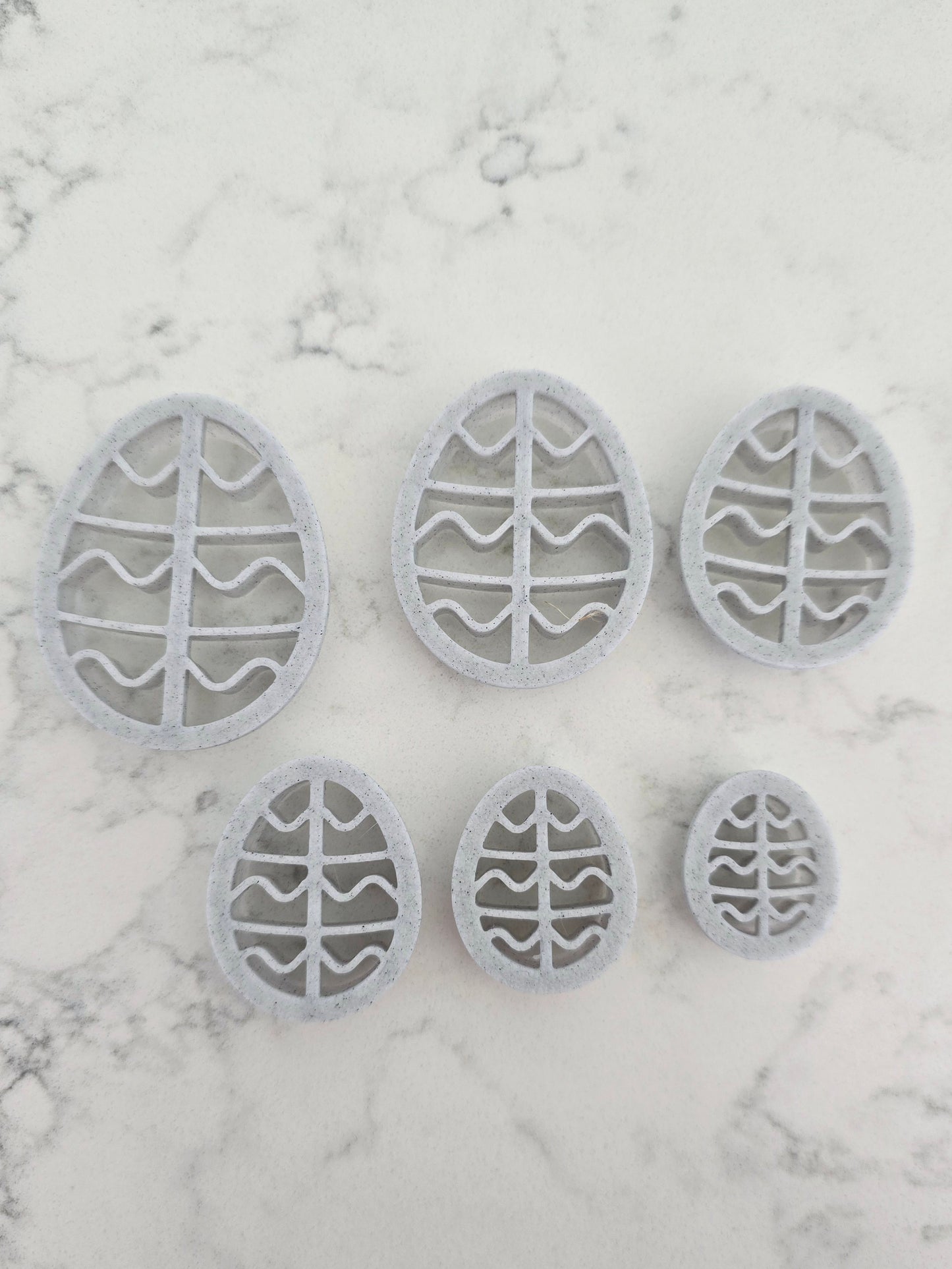 Easter Egg Polymer Clay 3D Printed Cutters - set of 6 - Discounted