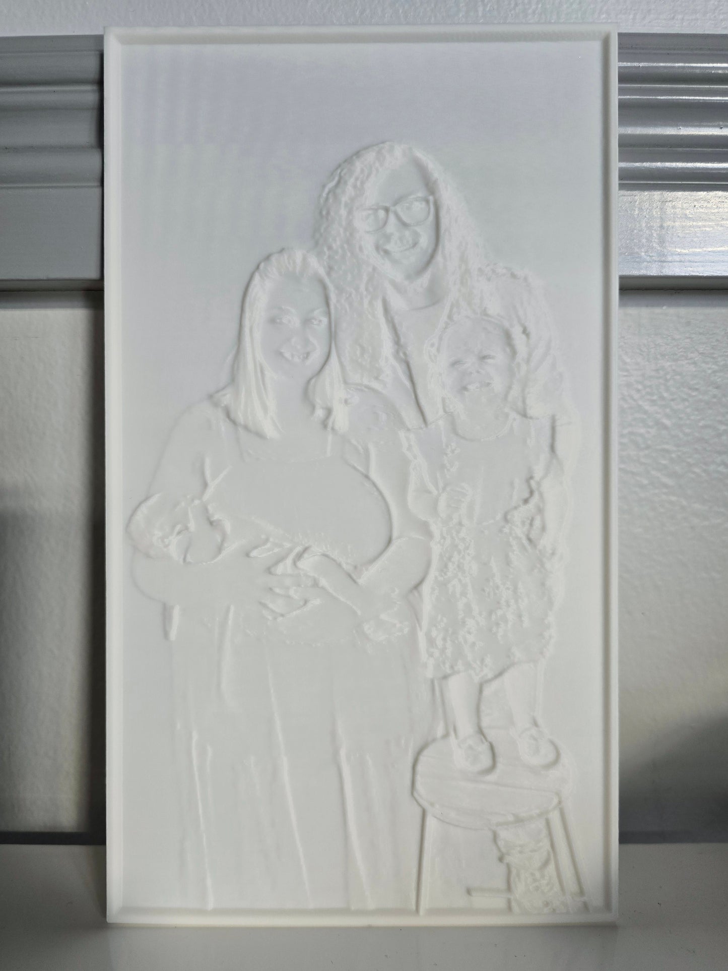 Custom 3D Printed Lithophane - Rectangle Long