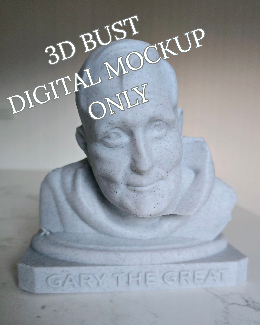 Free Mockup Preview – 3D Bust Statue Model from a Photo
