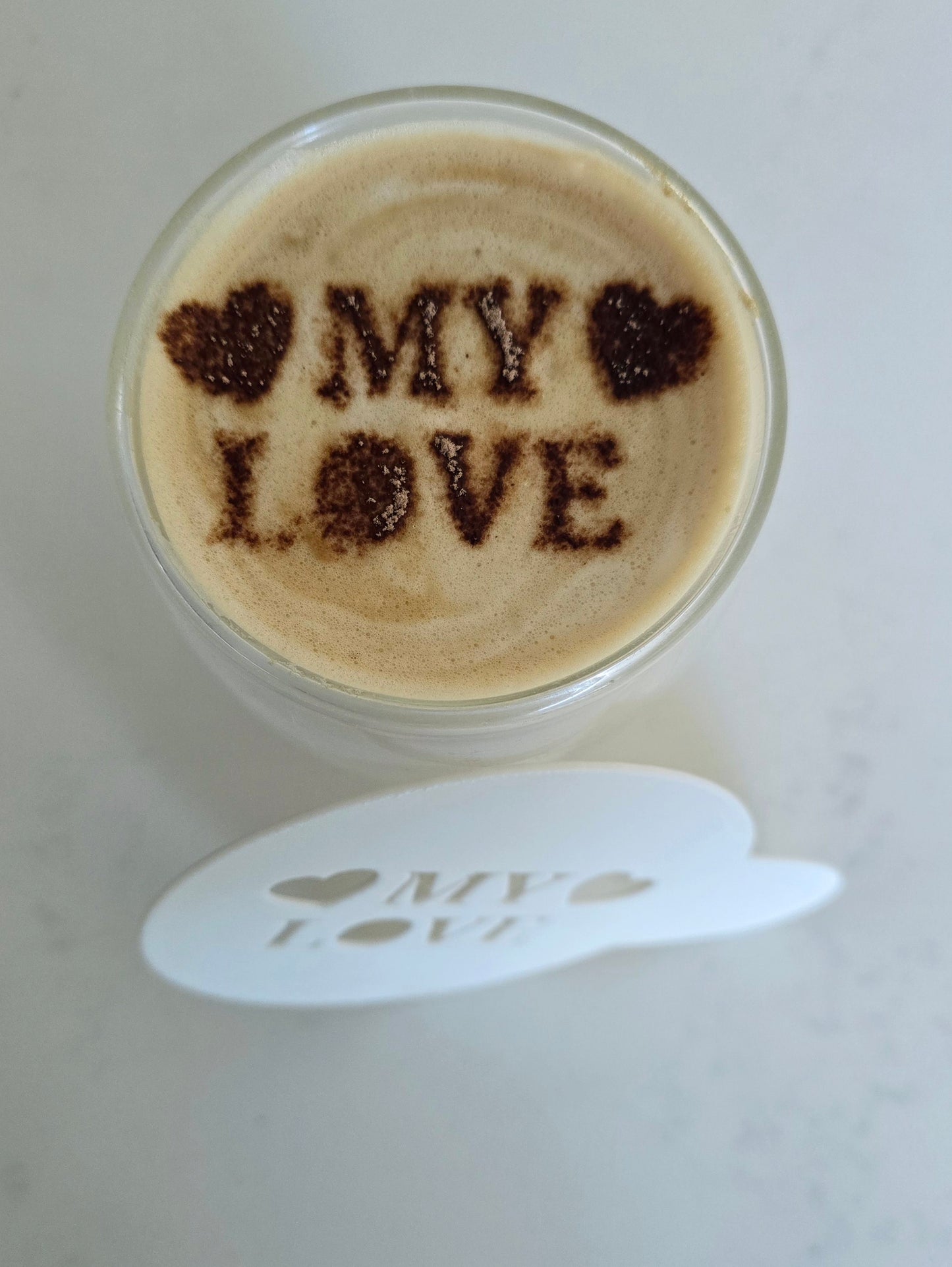 My Love - Coffee / Hot Chocolate Stencil - 3D printed