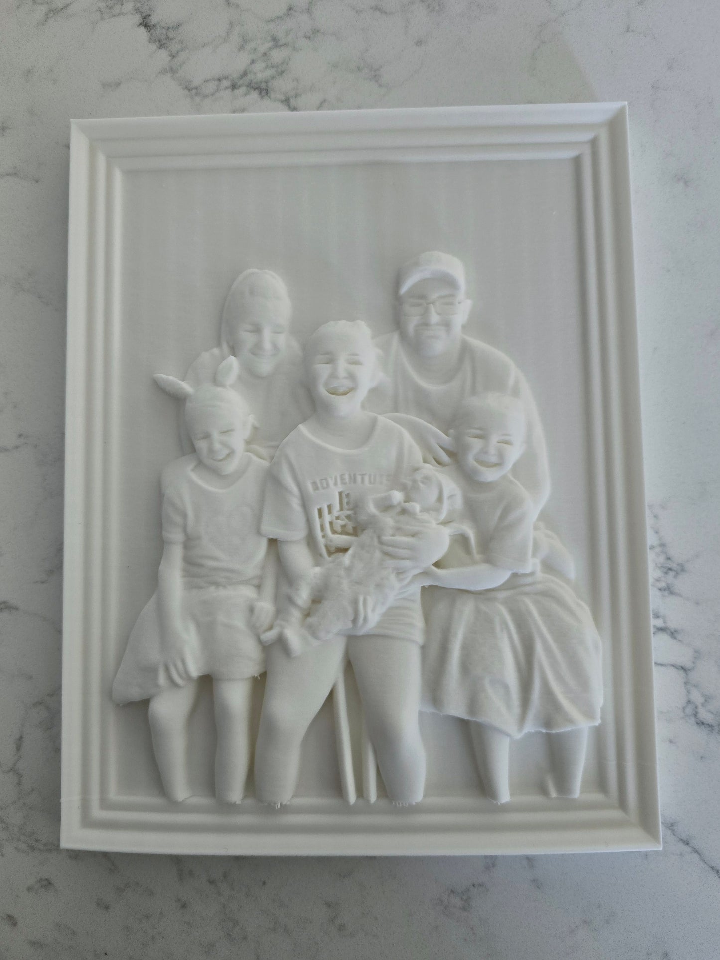 Custom 3D Printed Photo – Raised Family Portrait Keepsake