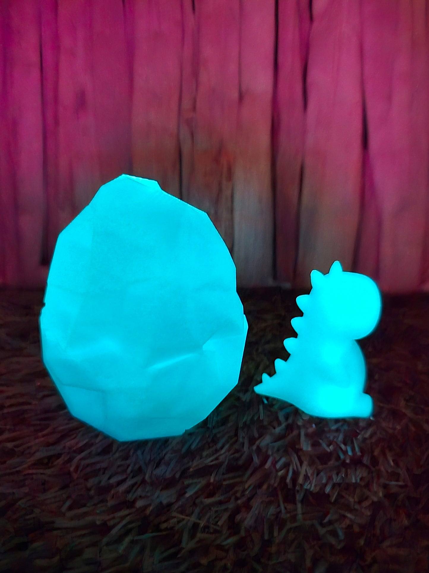 3D Printed Dino Egg with Tiny Dinosaur Inside - Glow-in-the-dark