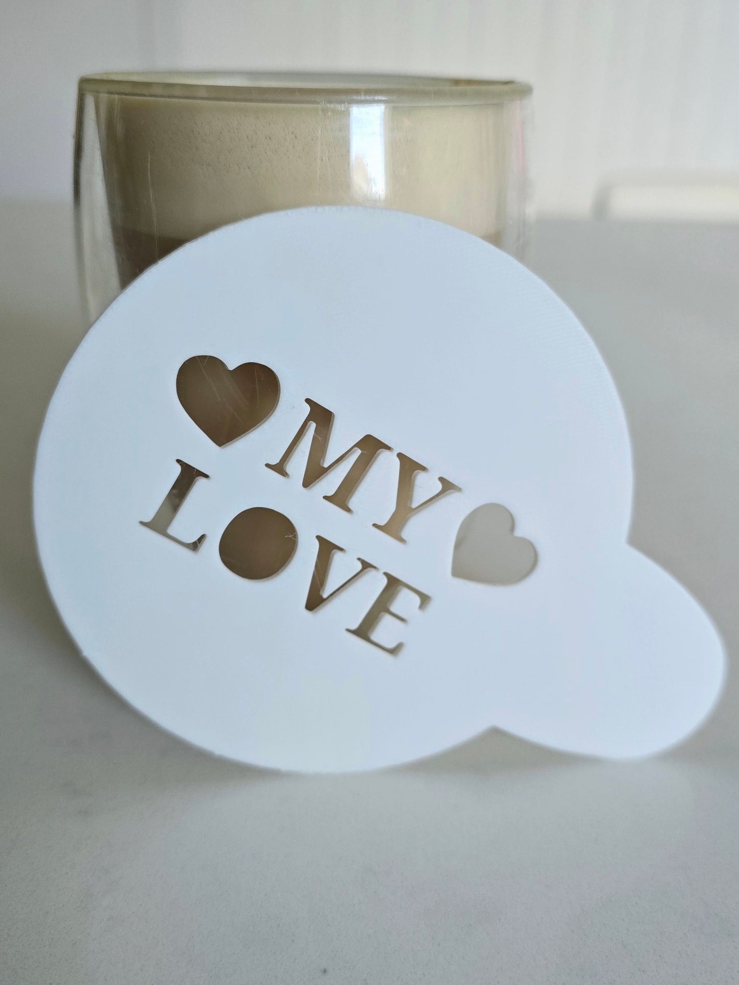 My Love - Coffee / Hot Chocolate Stencil - 3D printed