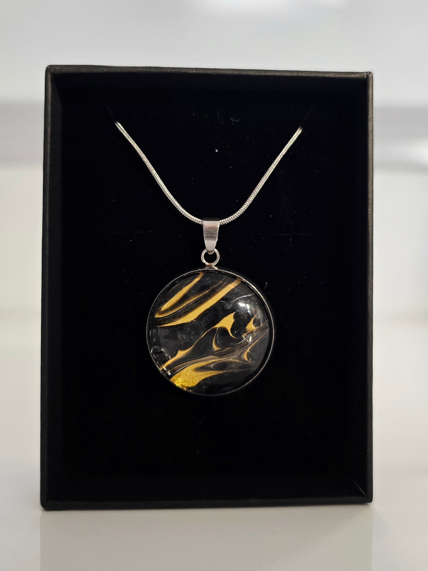 Catharsis - Recycled Paint Pour Jewellery – One of a Kind Stainless Steel Necklace