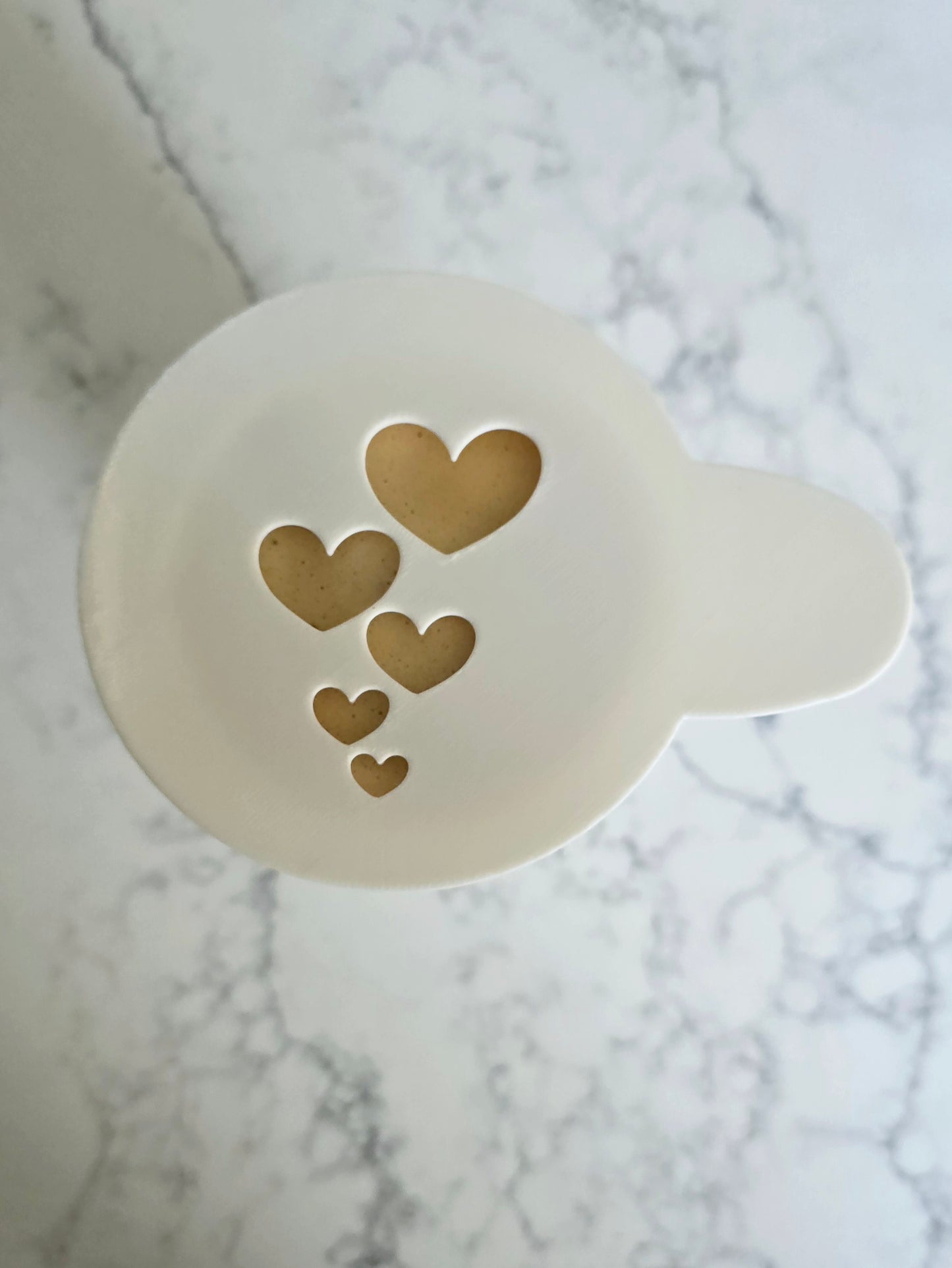 Hearts - Coffee / Hot Chocolate Stencil - 3D printed