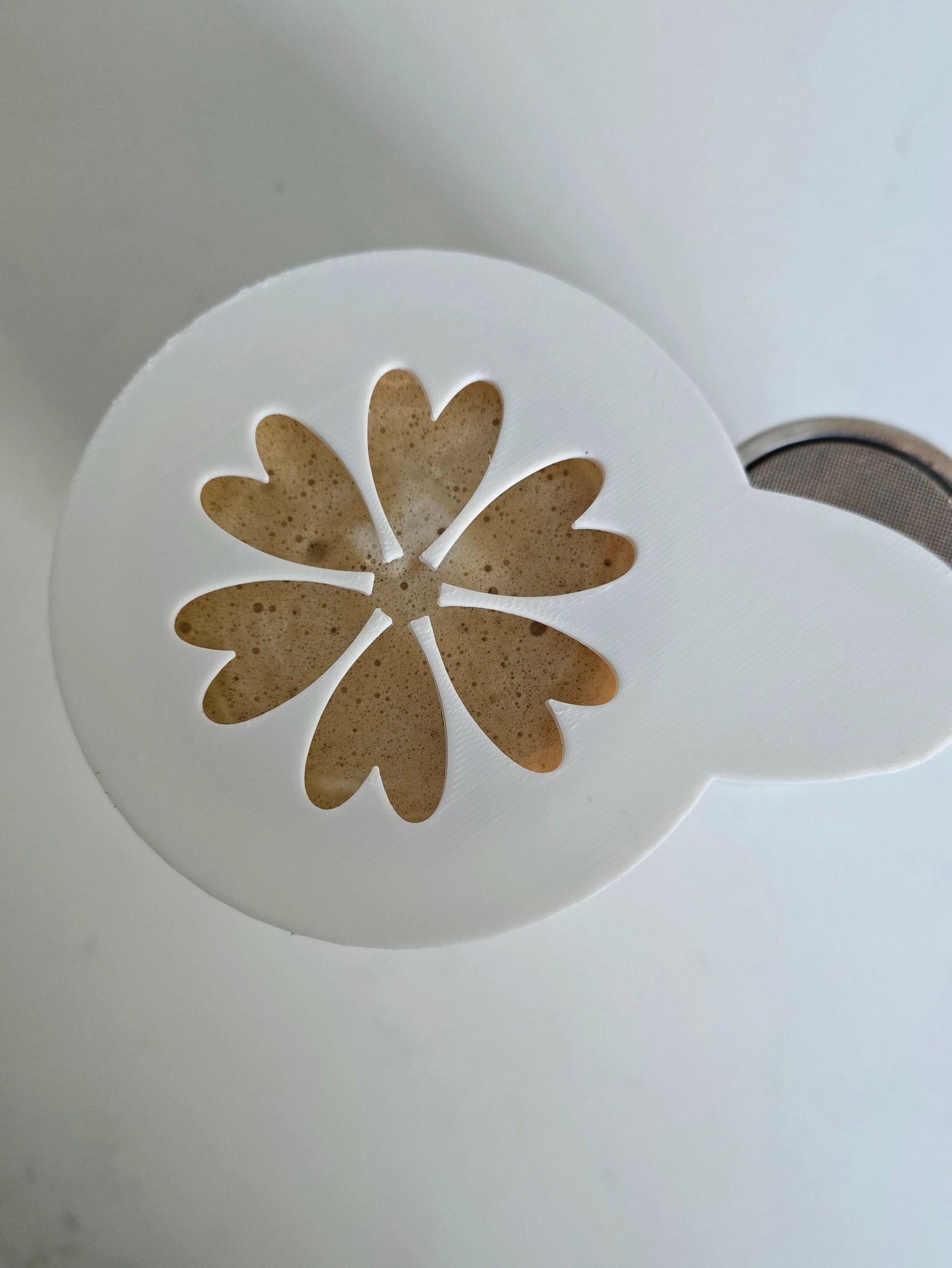 Heart Flower - Coffee / Hot Chocolate Stencil - 3D printed