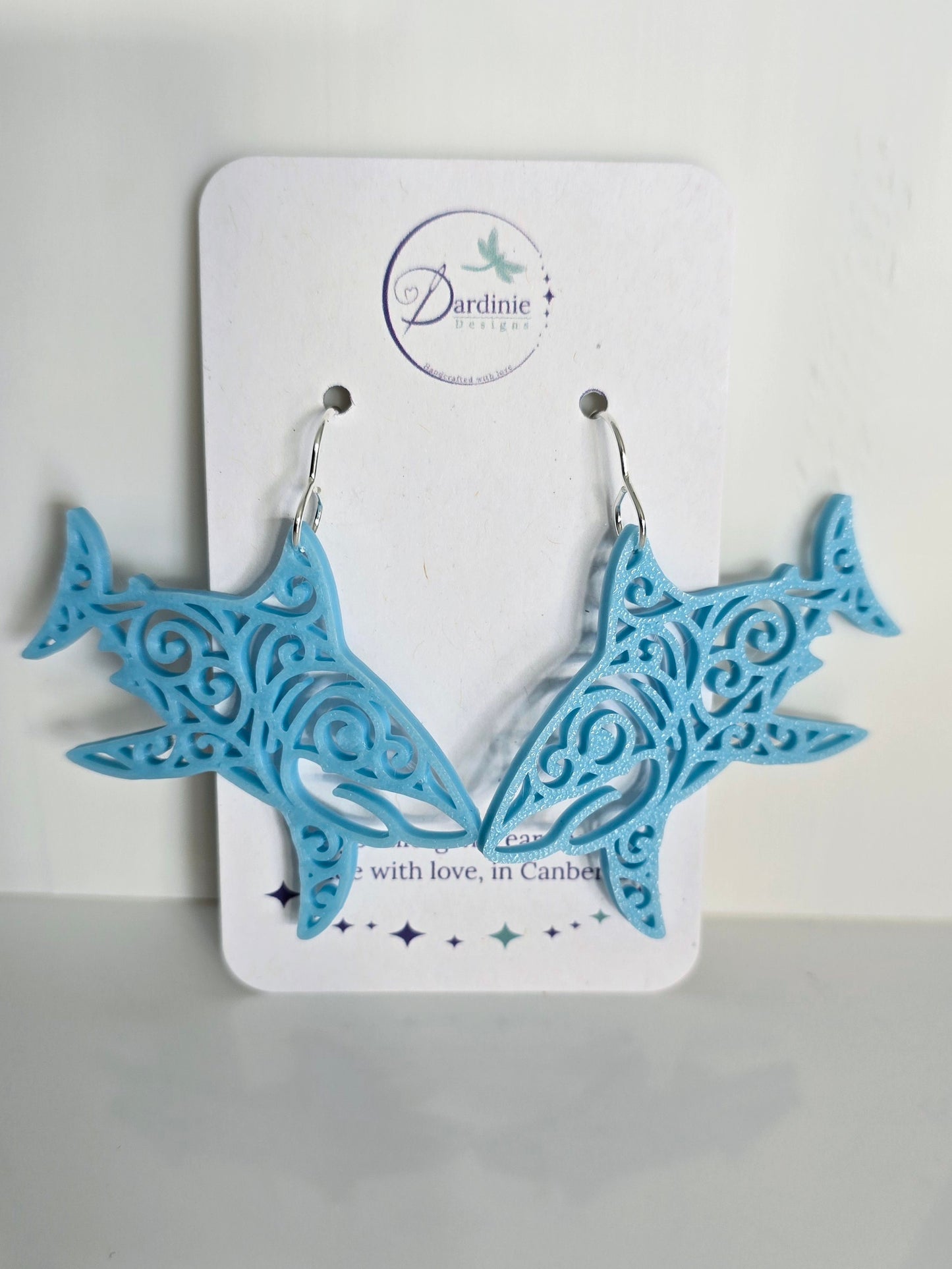 Australian Animal Collection - Great White Shark 3D Printed Earrings with Hypoallergenic Hooks