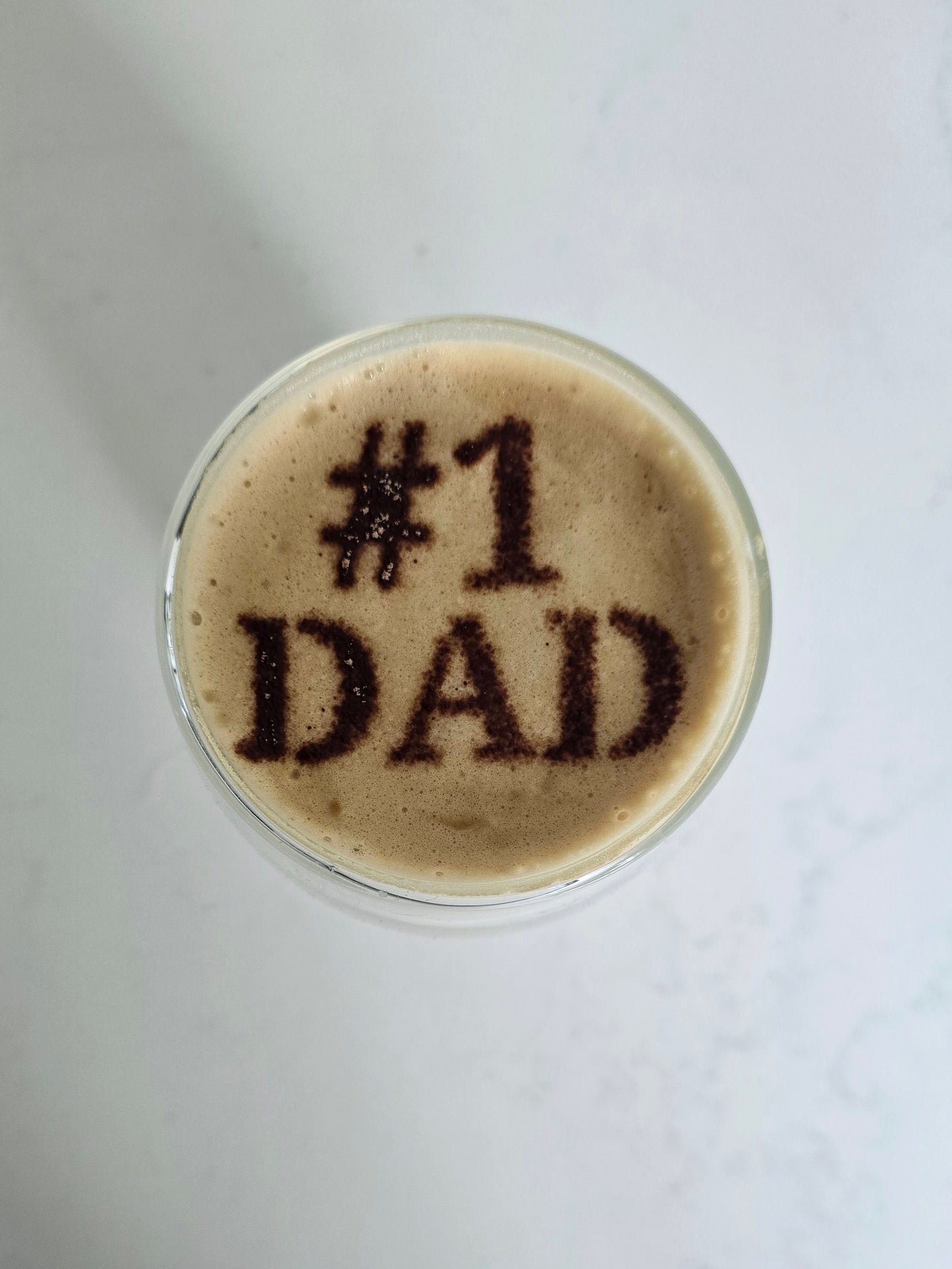 #1 Dad - Coffee / Hot Chocolate Stencil - 3D printed