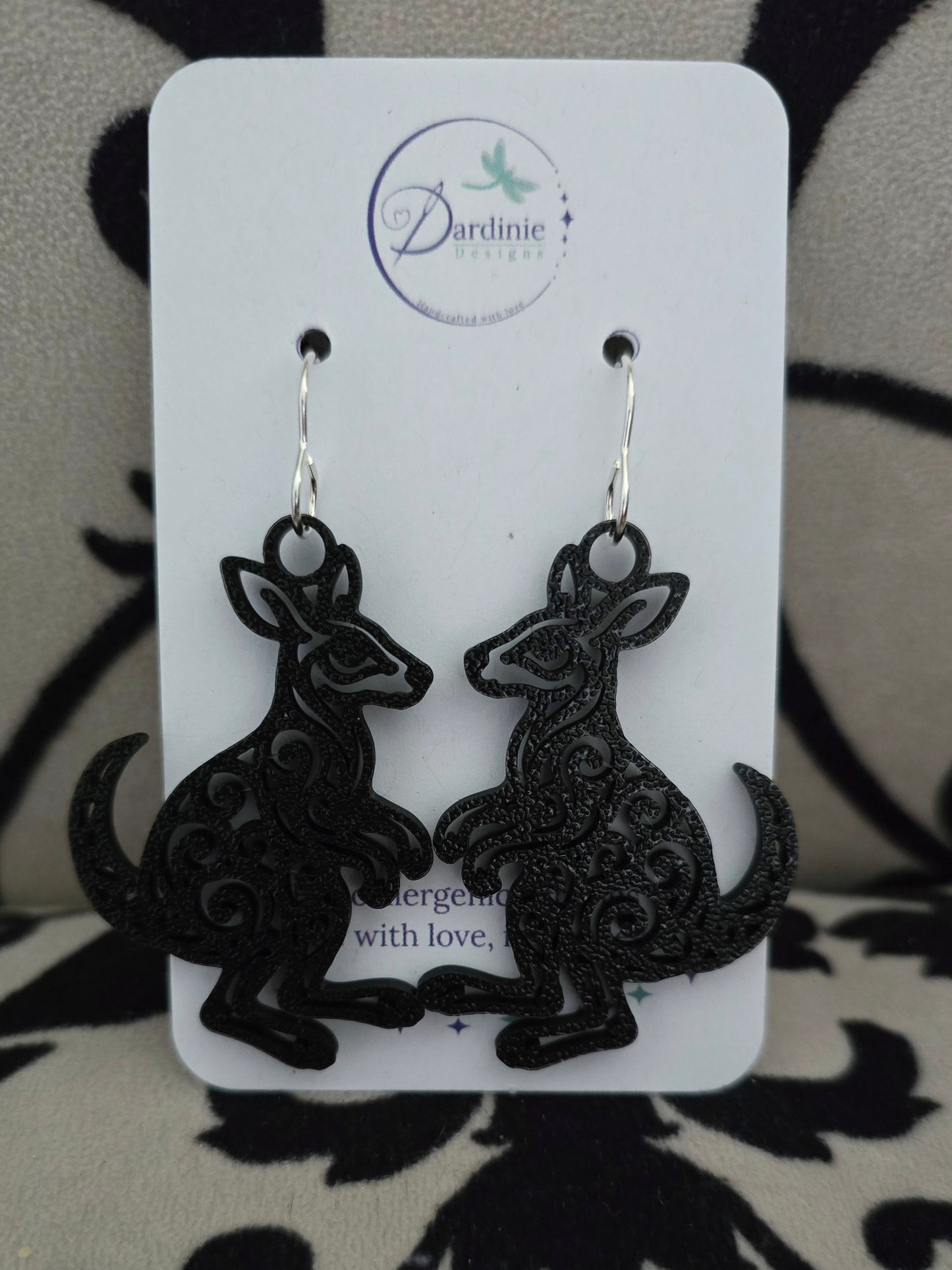 Australian Animal Collection- Wallaby 3D Printed Earrings with Hypoallergenic Hooks