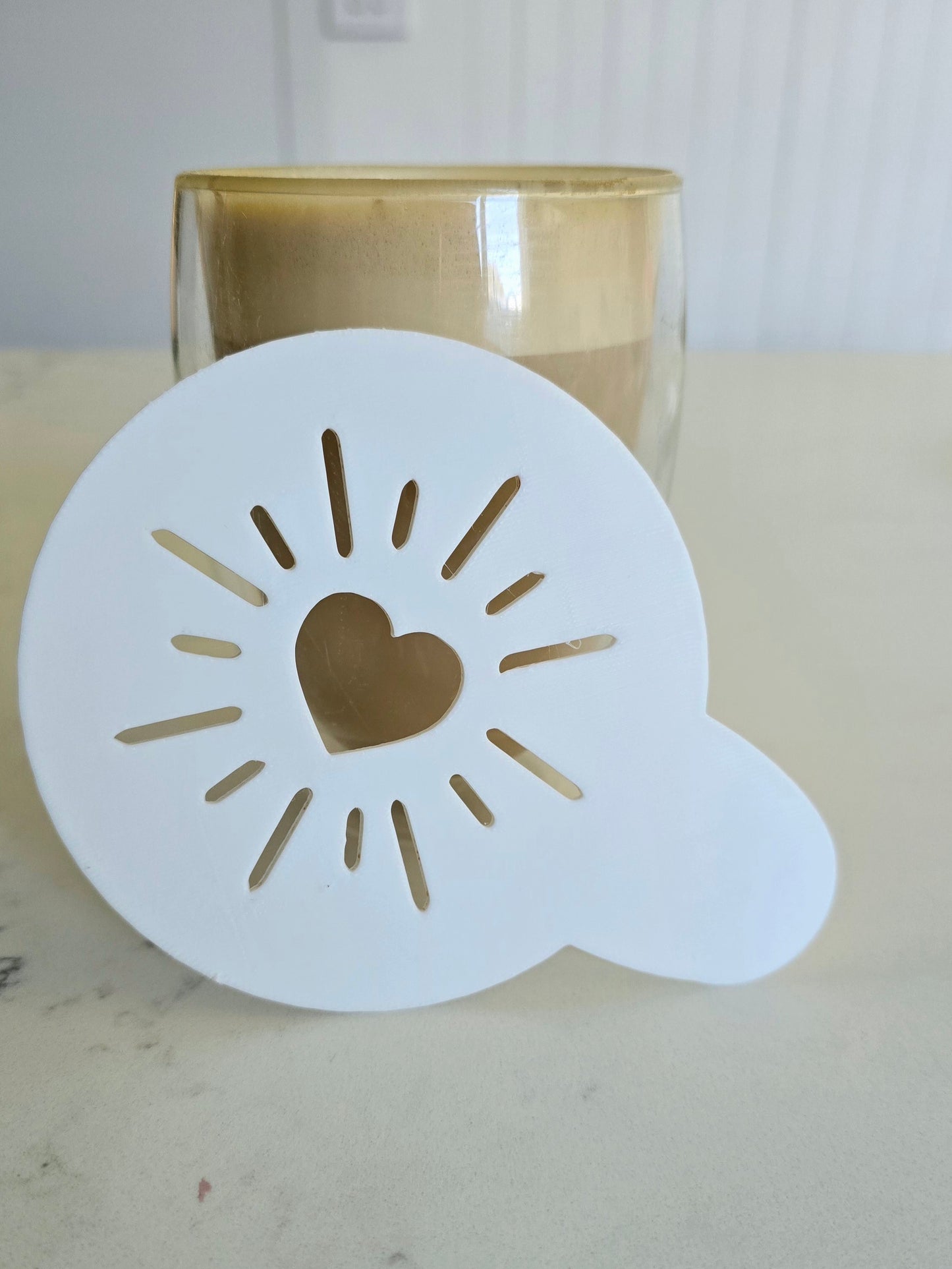 Heart - Coffee / Hot Chocolate Stencil - 3D printed