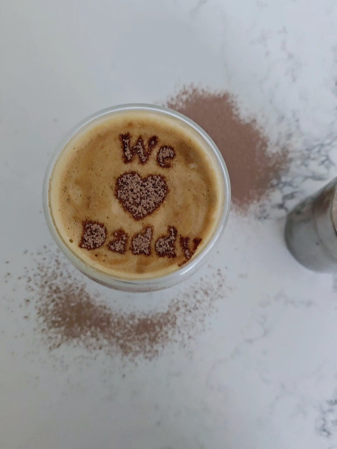 We Love Daddy - Coffee / Hot Chocolate Stencil - 3D printed