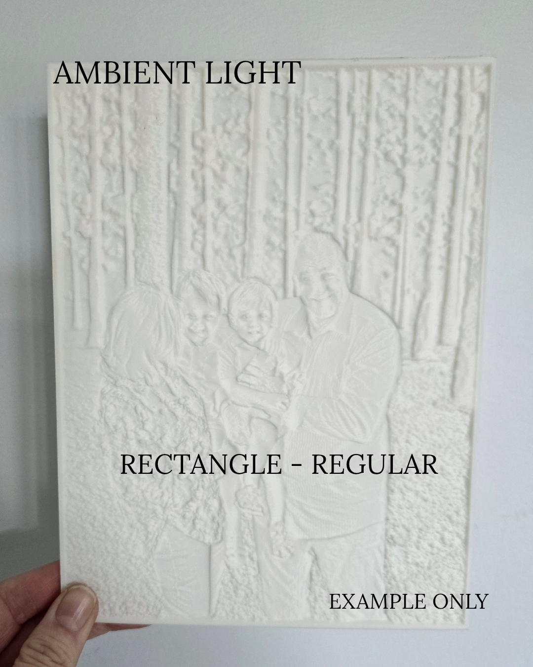 Custom 3D Printed Lithophane - Rectangle Regular