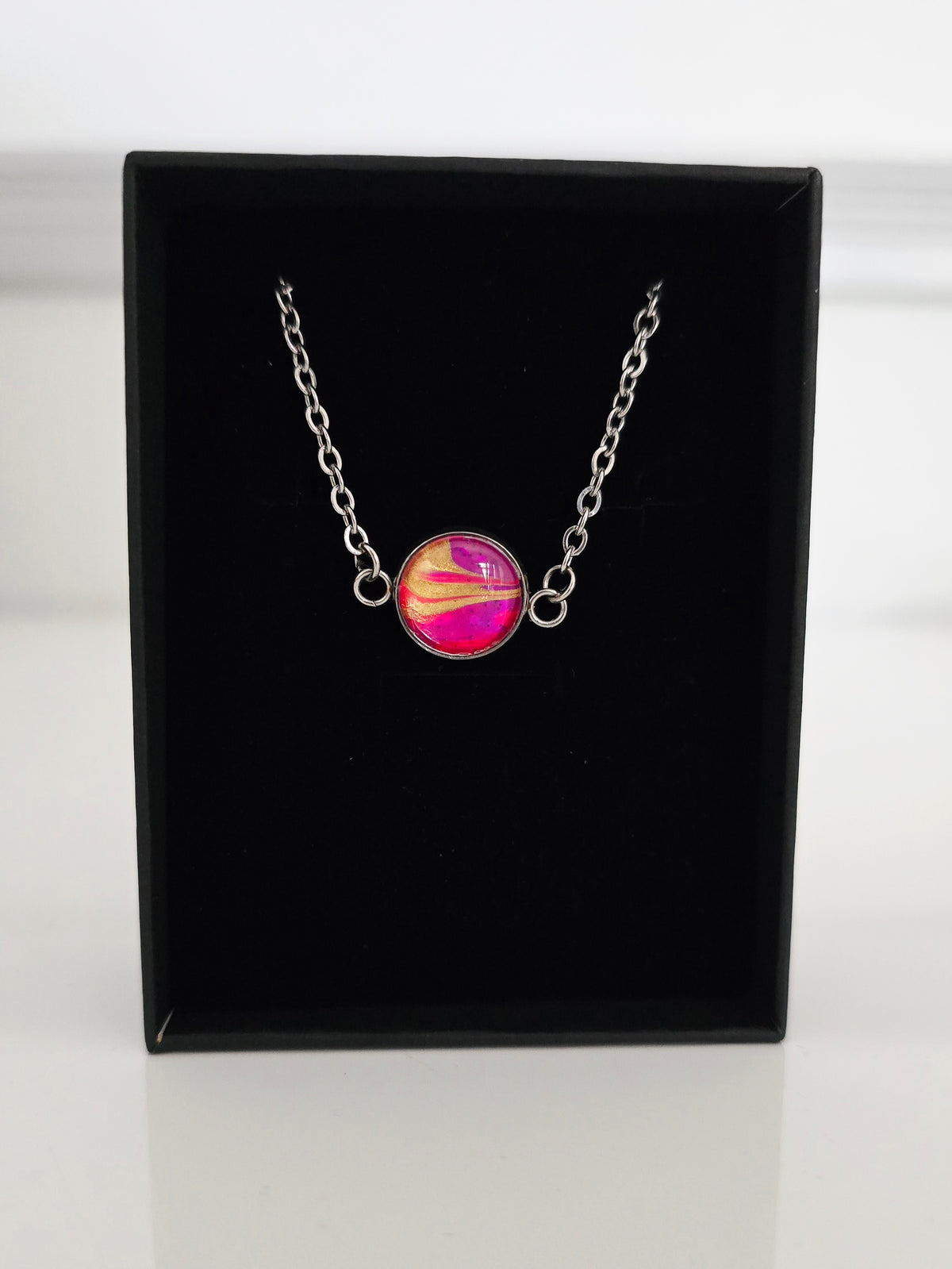 Recycled Paint Pour Jewellery – One of a Kind Stainless Steel Bracelet