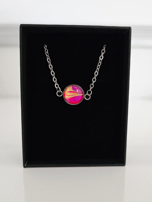 Recycled Paint Pour Jewellery – One of a Kind Stainless Steel Bracelet