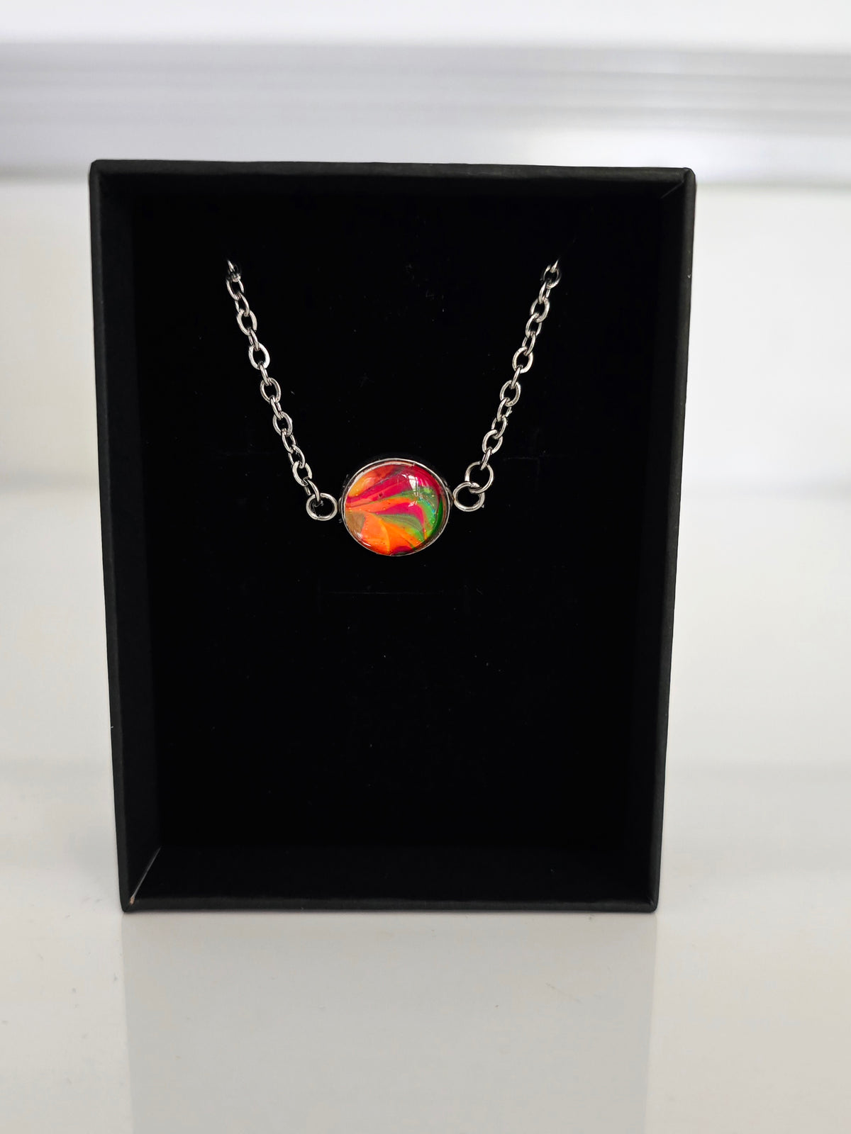 Recycled Paint Pour Jewellery – One of a Kind Stainless Steel Bracelet