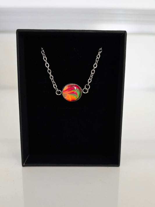 Recycled Paint Pour Jewellery – One of a Kind Stainless Steel Bracelet