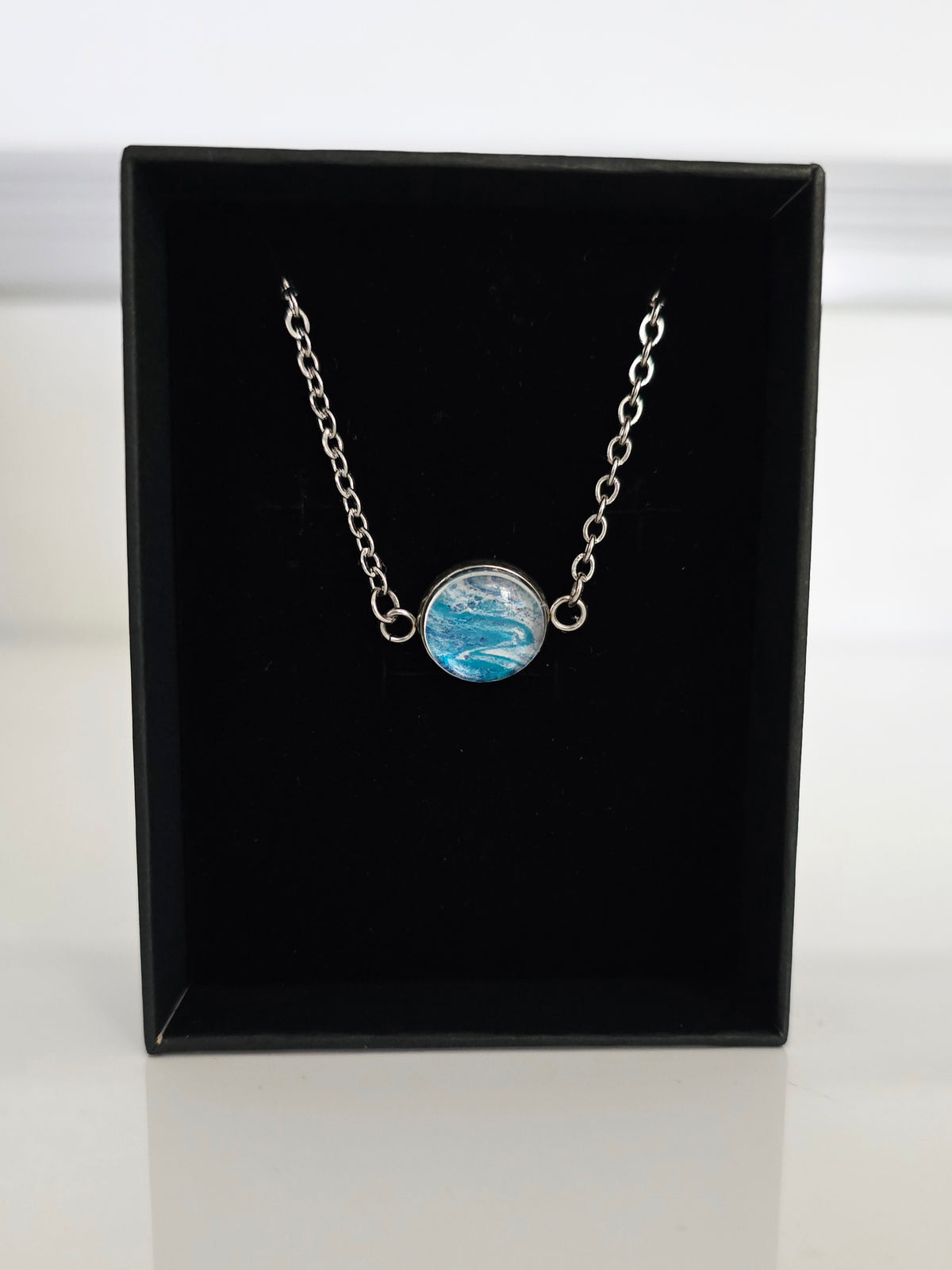 Callala Beach - Recycled Paint Pour Jewellery – One of a Kind Stainless Steel Bracelet