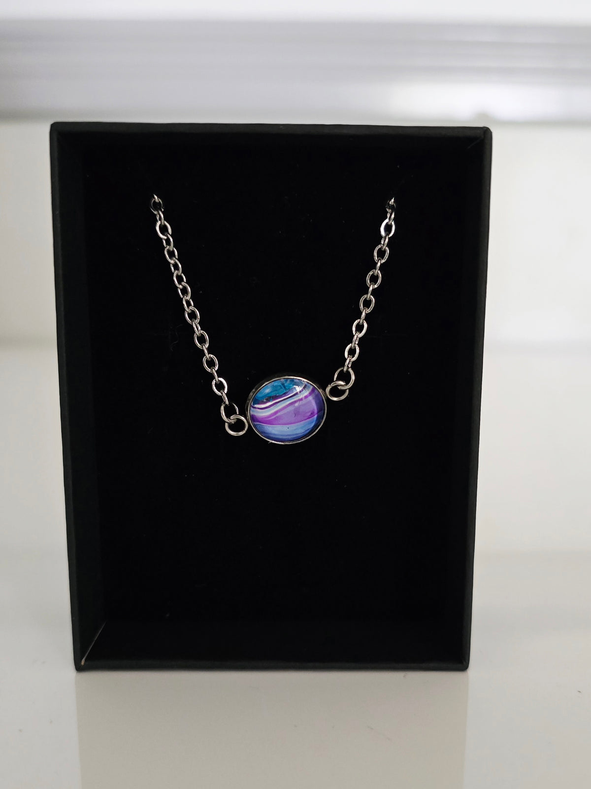 Recycled Paint Pour Jewellery – One of a Kind Stainless Steel Bracelet