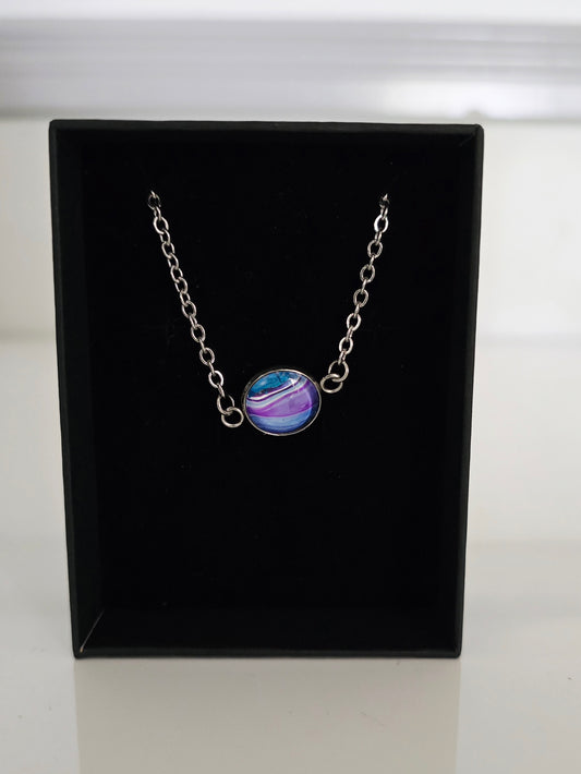Recycled Paint Pour Jewellery – One of a Kind Stainless Steel Bracelet