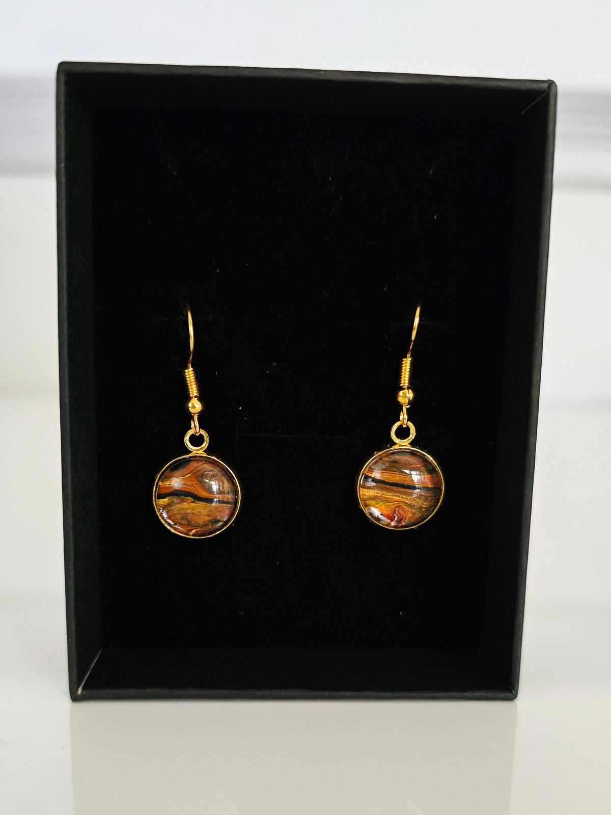 Recycled Paint Pour Dangle Earrings – One of a Kind Stainless Steel Earrings (Copy)