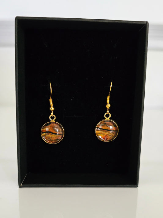 Recycled Paint Pour Dangle Earrings – One of a Kind Stainless Steel Earrings (Copy)