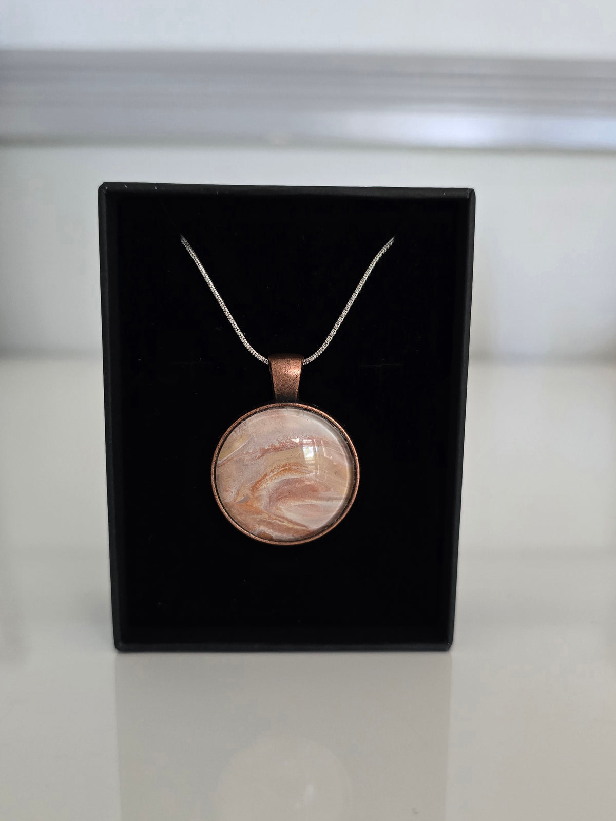 Jupiter - Recycled Paint Pour Jewellery – One of a Kind Stainless Steel Necklace