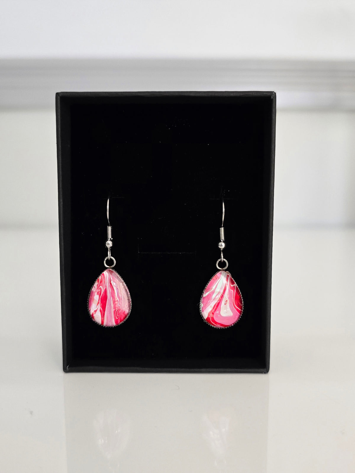 Recycled Paint Pour Earrings – One of a Kind Stainless Steel Earrings
