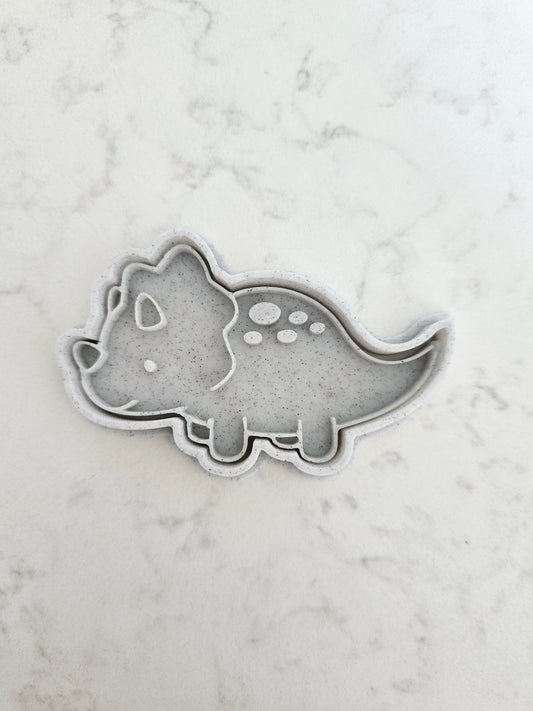 Triceratops Dinosaur 3D Printed Playdough Cutters - set of 2