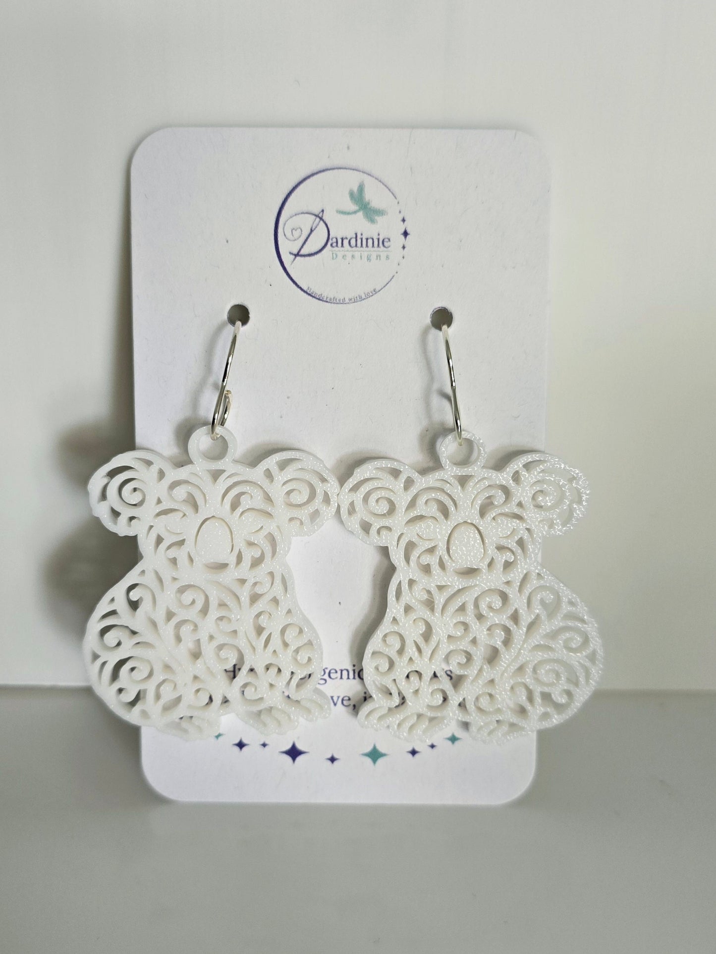 Australian Animal Collection- Koala 3D Printed Earrings with Hypoallergenic Hooks