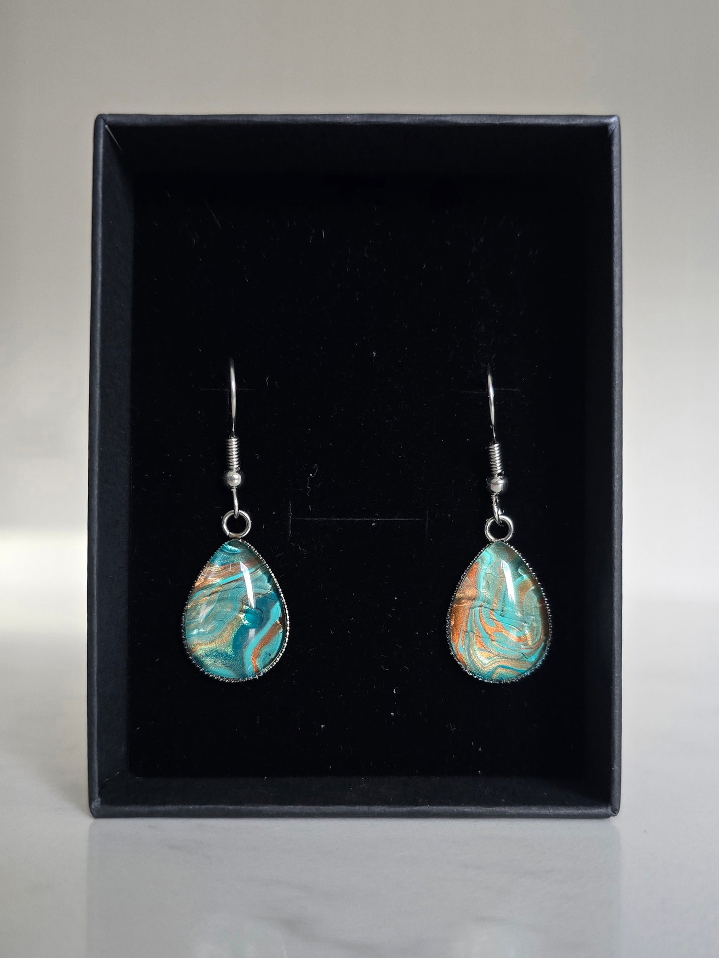 Jolene - Recycled Paint Pour Jewellery – One of a Kind Stainless Steel Earrings