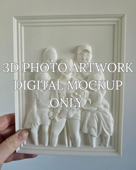 Free Mockup Preview – Custom 3D Printed Photo – Raised Family Portrait Keepsake