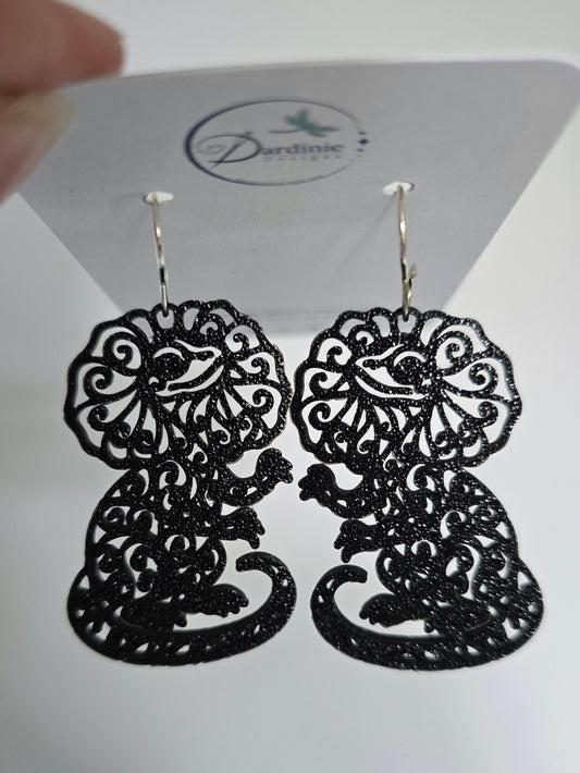 Australian Animal Collection - Frilled-Neck Lizard 3D Printed Earrings with Hypoallergenic Hooks