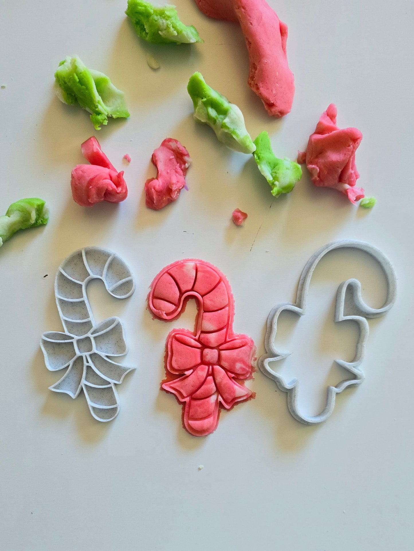 Candy Cane 3D Printed Playdough Cutters - set of 2