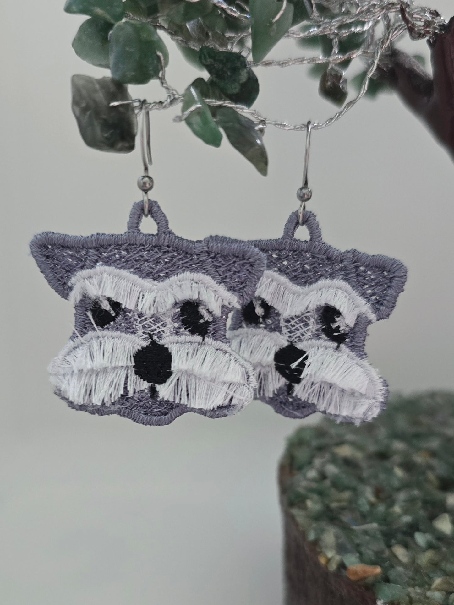 Schnauzer Dog Lightweight Embroidered Earrings with Hypoallergenic hooks