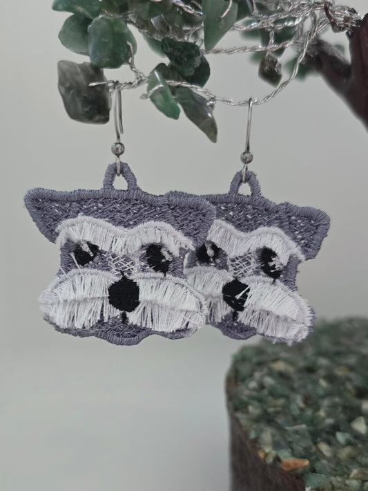 Schnauzer Dog Lightweight Embroidered Earrings with Hypoallergenic hooks