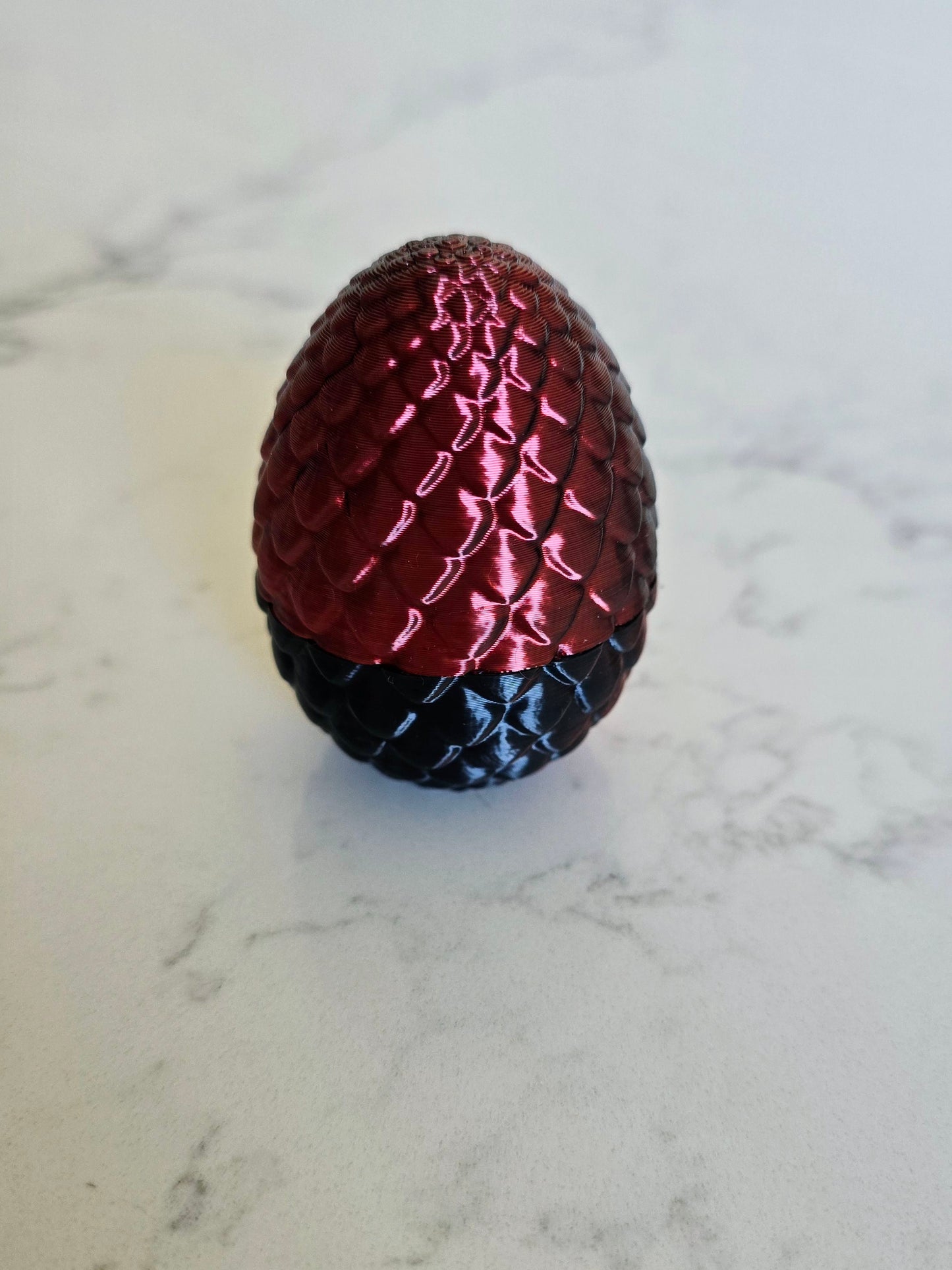 3D Printed Dragon Egg with Tiny Dragon Inside – Imperfect Print