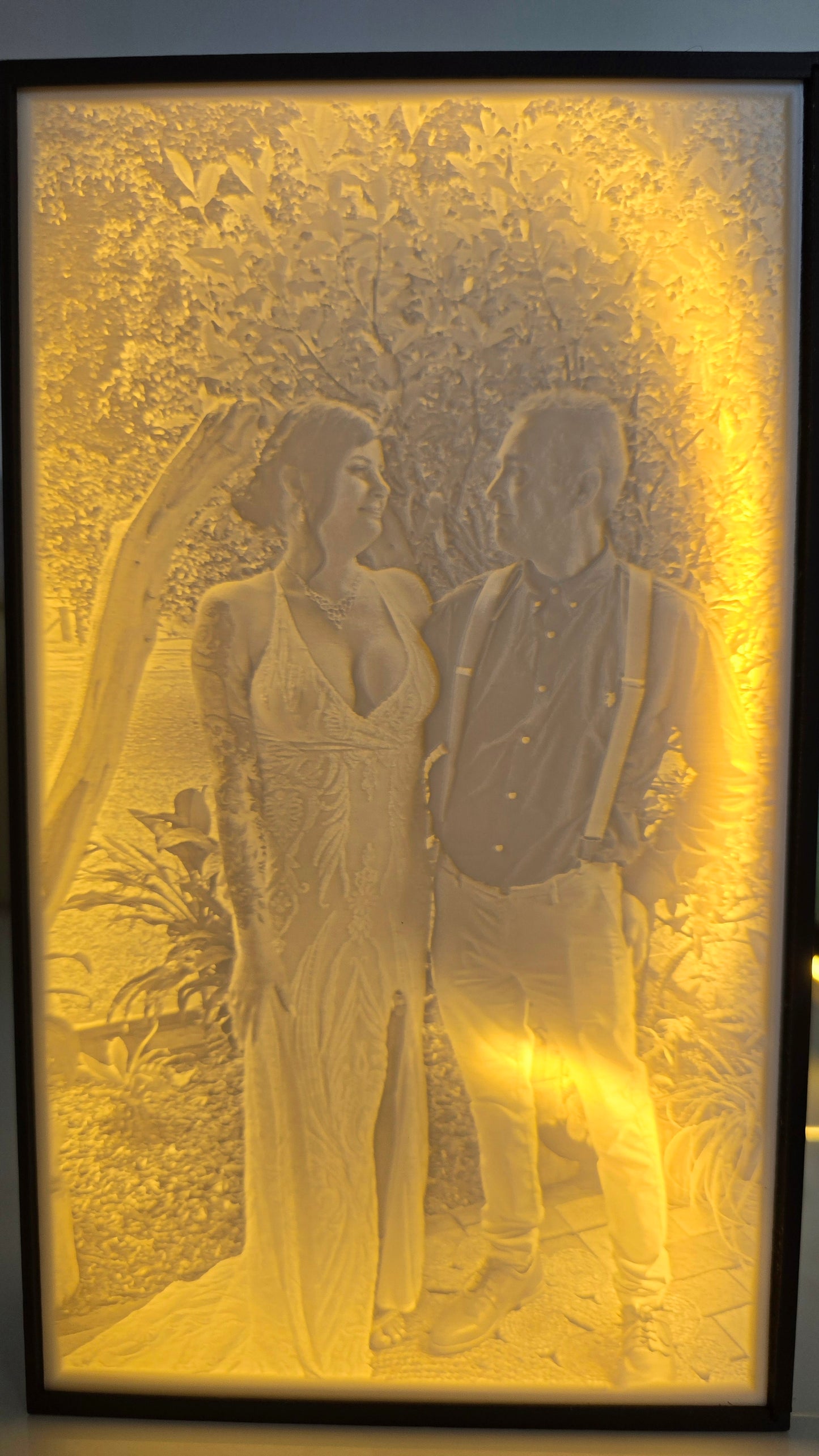 Custom 3D Printed Lithophane Lightbox Keepsake – Memorial, Wedding, Baby or Pet Photo - Light not included