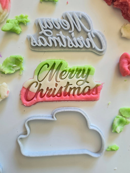 Merry Christmas 3D Printed Playdough Cutters - set of 2