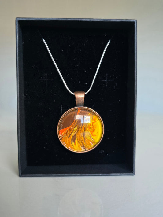 Recycled Paint Pour Jewellery – One of a Kind Stainless Steel Necklace