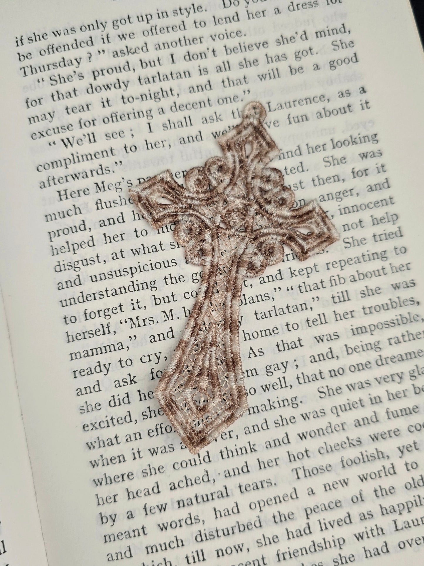 Cross Lace Bookmark / Ornament / Pendant
