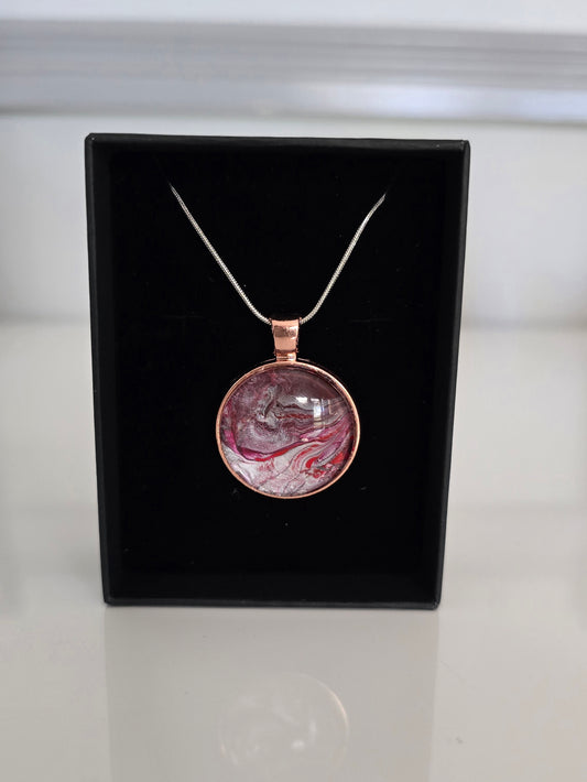 Recycled Paint Pour Jewellery – One of a Kind Stainless Steel Necklace