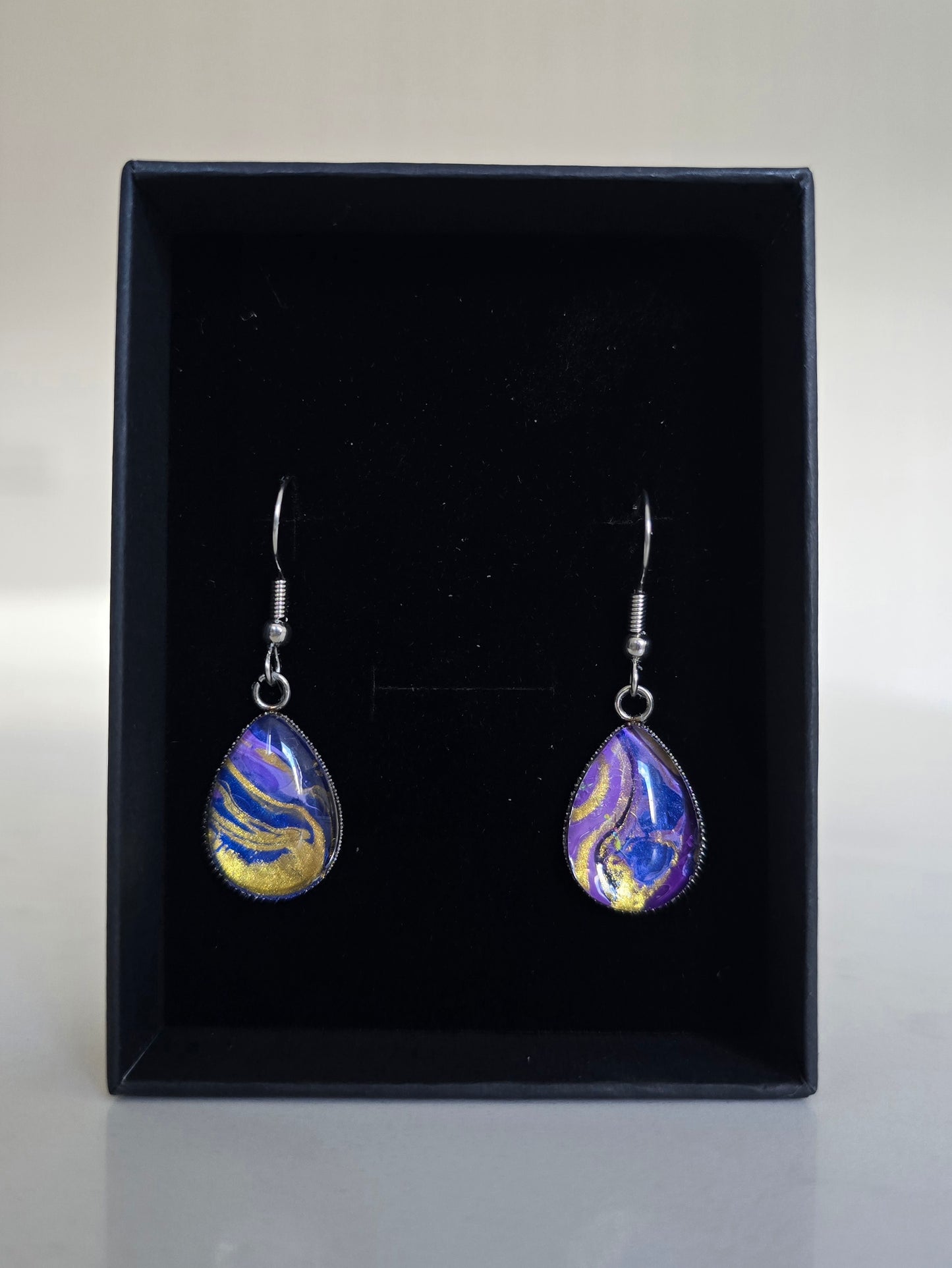 I Will Always Love You - Recycled Paint Pour Jewellery – One of a Kind Stainless Steel Earrings