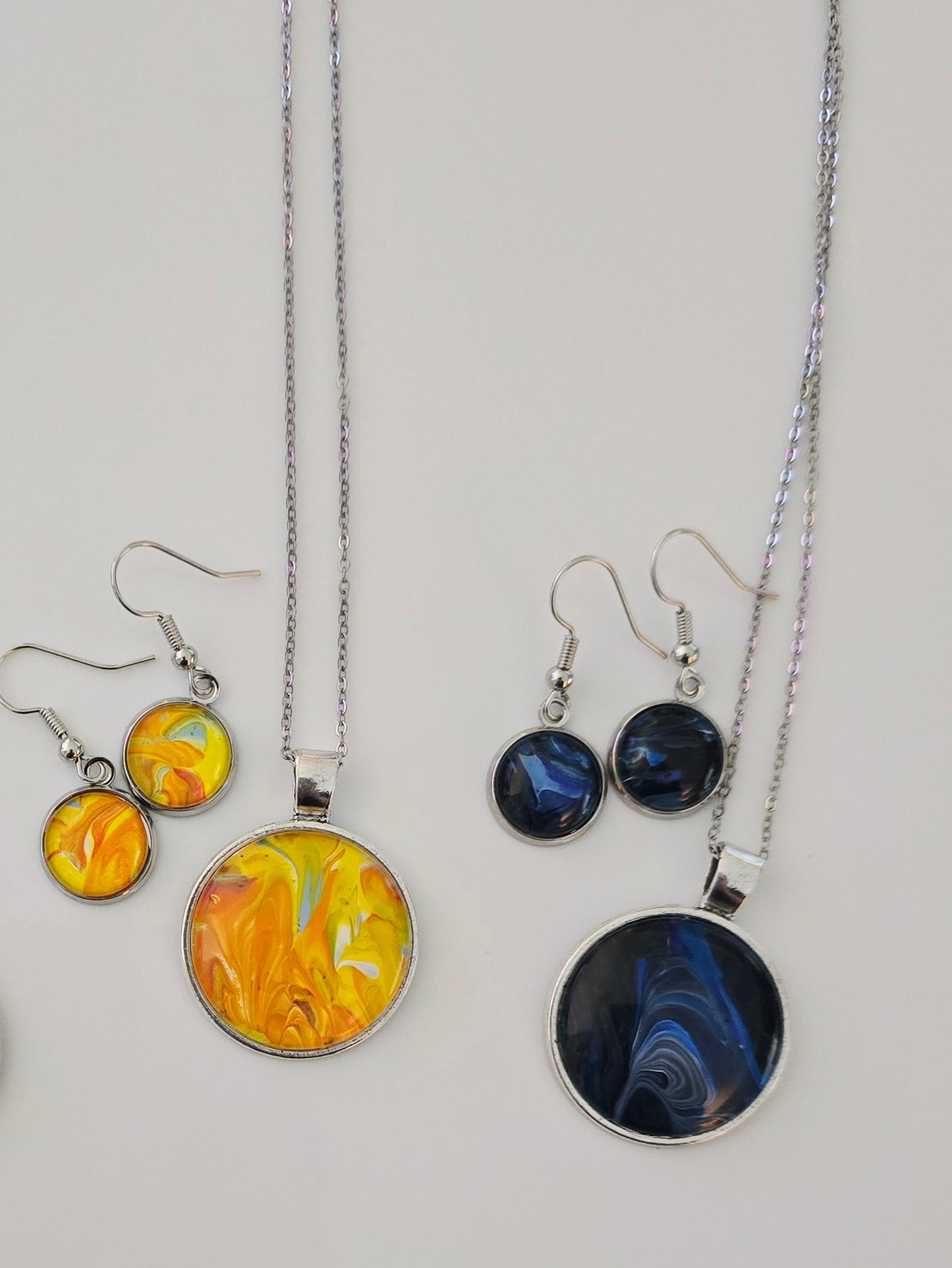 Custom listing - Art Necklace and Earring sets