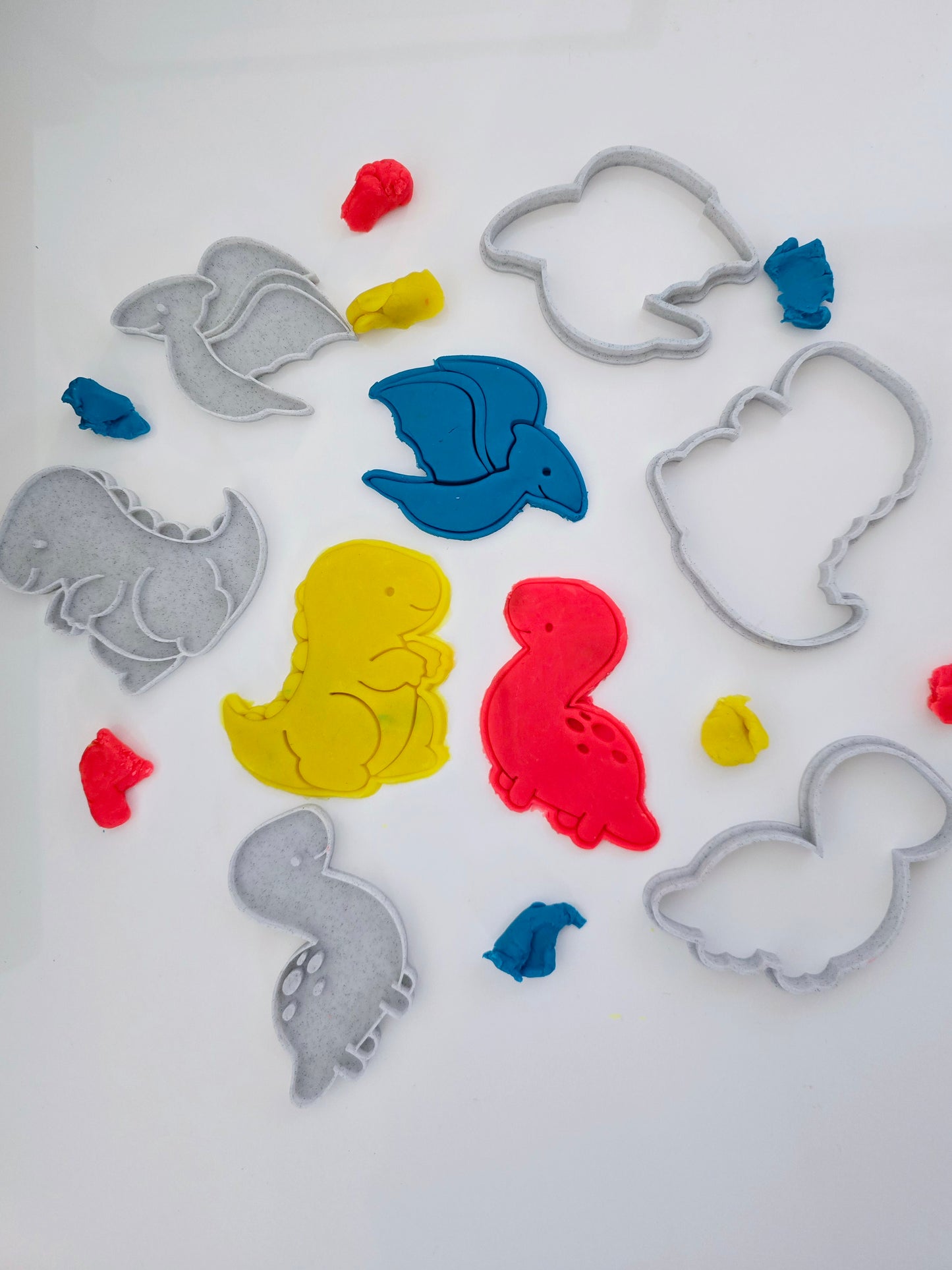 Dinosaur 3D Printed Playdough Cutters - Set of 12