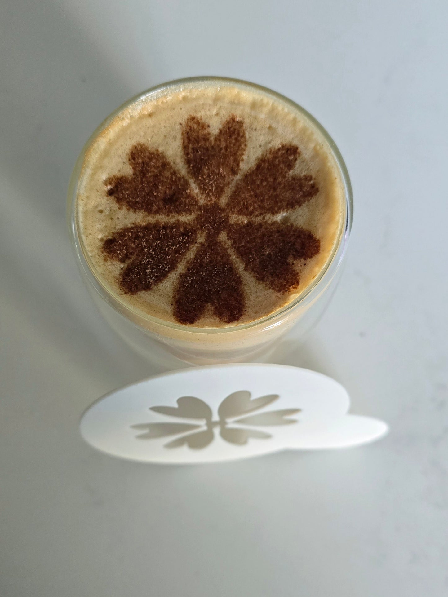 Heart Flower - Coffee / Hot Chocolate Stencil - 3D printed