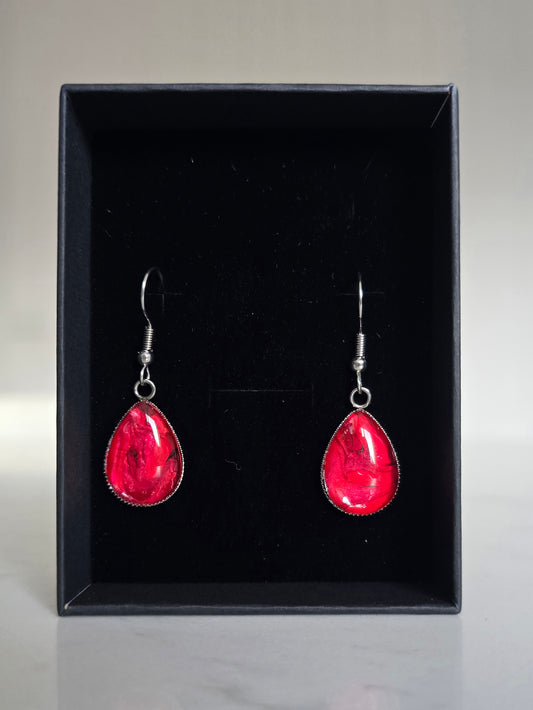 Old Flames - Recycled Paint Pour Jewellery – One of a Kind Stainless Steel Earrings